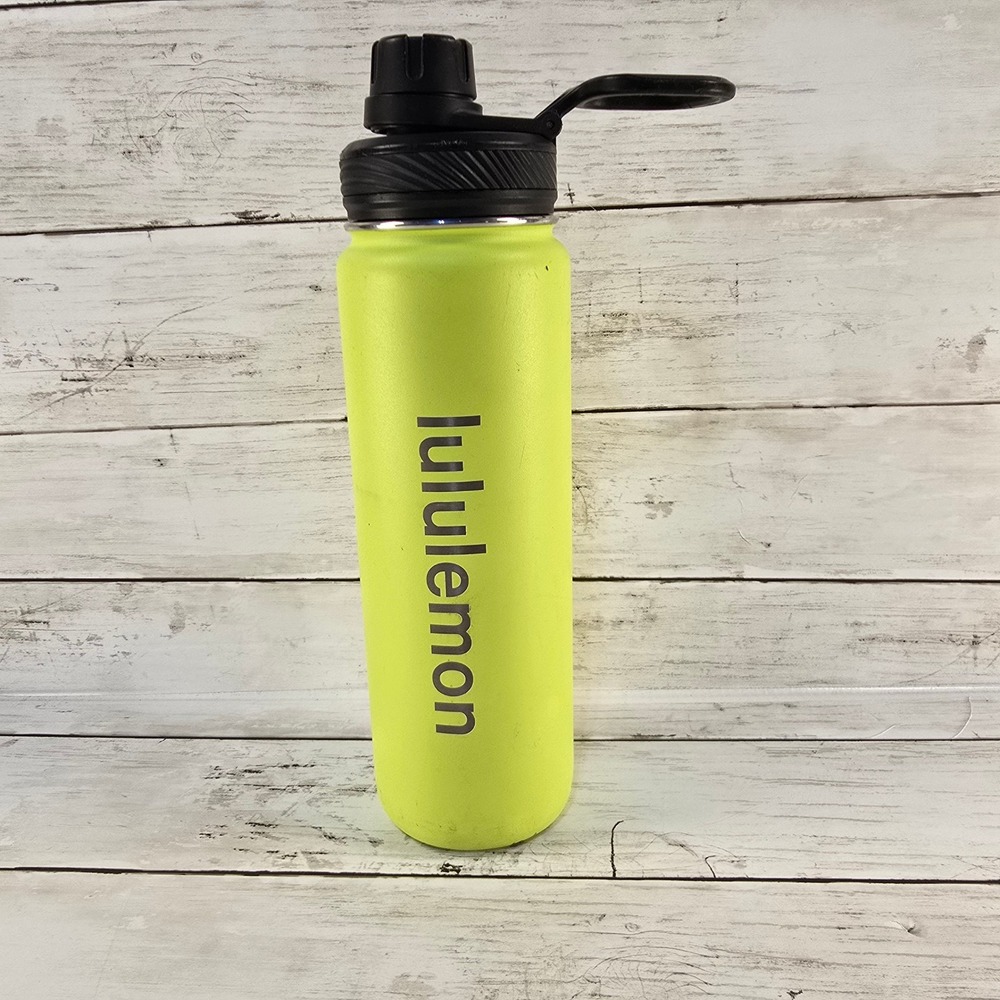 Lululemon Back to Life Sport Water Bottle 24oz Neon Yellow Lime Green Insulated